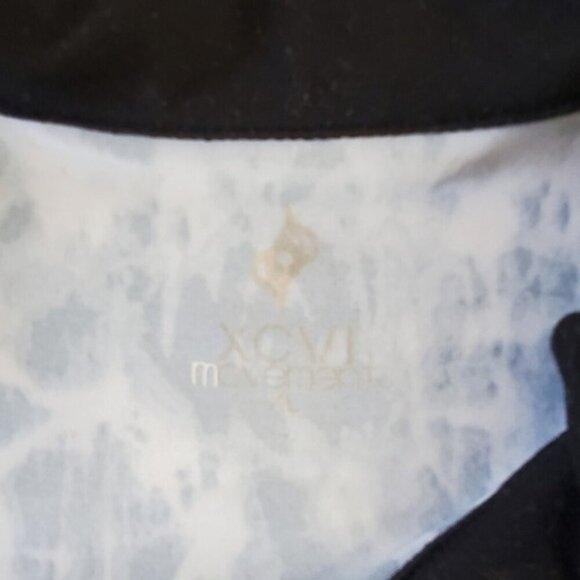 XCVI Movement Zip Front Jacket Size XL Marble Print Stretch High Neck Active - Picture 12 of 13